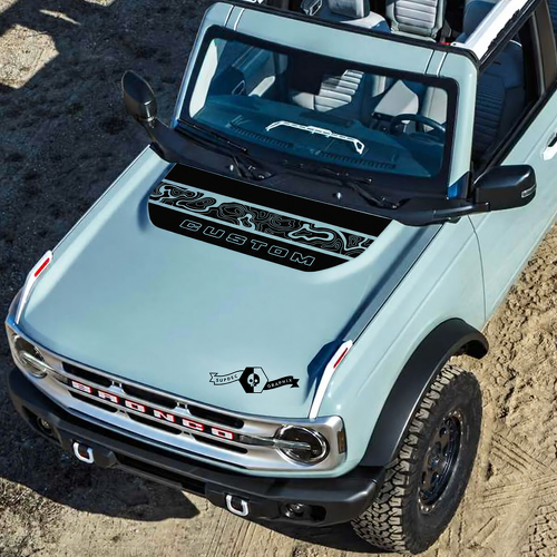 CUSTOM Topografische Letterband Motorkap Vinyl Decal voor Ford SUV