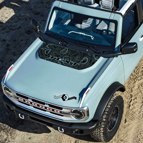 Aangepaste Tekst Topografische Kaart Logo Decals Stickers 6 voor Musclecar paard