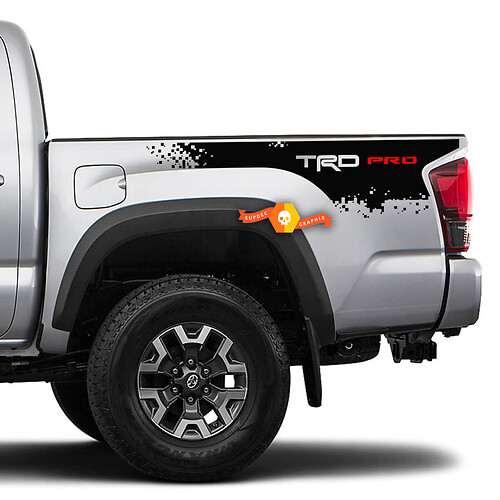 TRD Pixelstijl Bedpan Vinyl Decal Sticker voor Toyota Tacoma 2016-2021