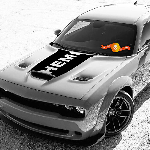 Hemi motorkap vinylsticker voor Dodge Challenger 2015-2021