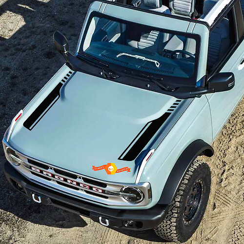 Nieuw Ford Bronco 2021 2022 Logo Retro Hood Vinyl Decal Kit Sticker Graphic

