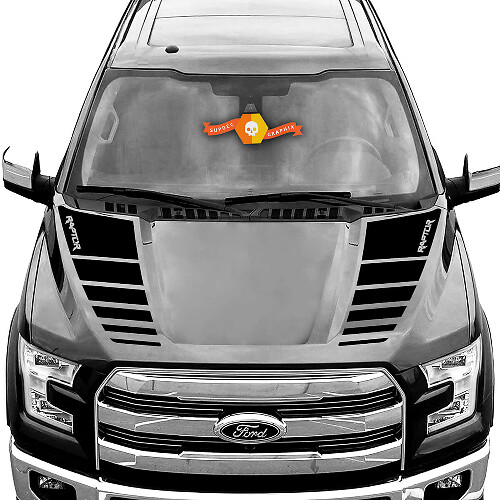 Dubbele geruite motorkapstrepen vinyl stickerkit voor Musclecar Truck 2016-2021