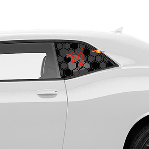 Honeycomb Hornet Decal Sticker voor Dodge Challenger Side Quarter
