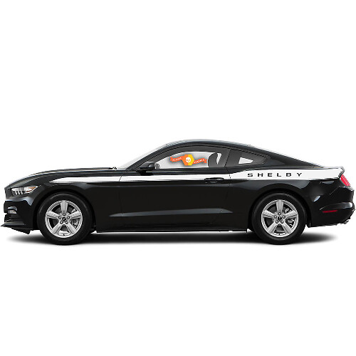 Pair Ford Mustang 2015-2017 Shelby Aangepast Logo Zijstreep Vinyl Sticker Grafisch Set
