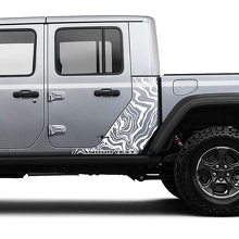 Jeep Gladiator Zijcontourkaart Carrosserie Vinyl Grafische Strepen Set 2018-2021
 2