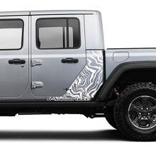 Jeep Gladiator Zijcontourkaart Carrosserie Vinyl Grafische Strepen Set 2018-2021
 2