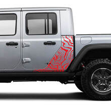 Jeep Gladiator Zijcontourkaart Carrosserie Vinyl Grafische Strepen Set 2018-2021
 3
