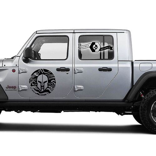 Jeep Gladiator Zijkant Contour Kaart Deur Vinyl Grafische Strepen Set 2018-2021
