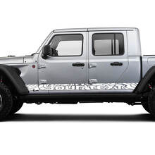 Set Jeep Gladiator Zij Rocker Panel Racing Contour Map Deuren Vinyl Grafische Strepen Kit 2018-2021
 2