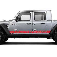 Set Jeep Gladiator Zij Rocker Panel Racing Contour Map Deuren Vinyl Grafische Strepen Kit 2018-2021
 3