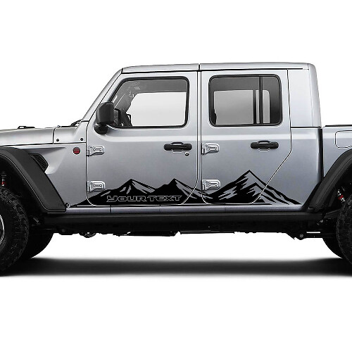 Paar Jeep Gladiator zijrockerpaneel Racing Mountains deuren vinyl grafische strepen
