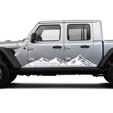 Paar Jeep Gladiator zijrockerpaneel Racing Mountains deuren vinyl grafische strepen
 2