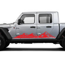 Paar Jeep Gladiator zijrockerpaneel Racing Mountains deuren vinyl grafische strepen
 3