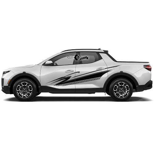 Modern Wave Side Stripes Vinyl Decal Kit voor Hyundai Santa Cruz