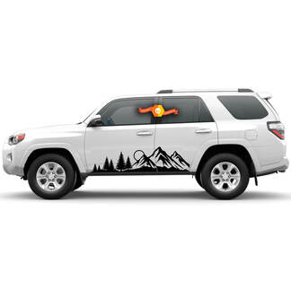 Paar 4Runner 2023 Zijdeuren USA Vlag Vinyl Bergen Bos Decals streep Stickers voor Toyota 4Runner TRD
