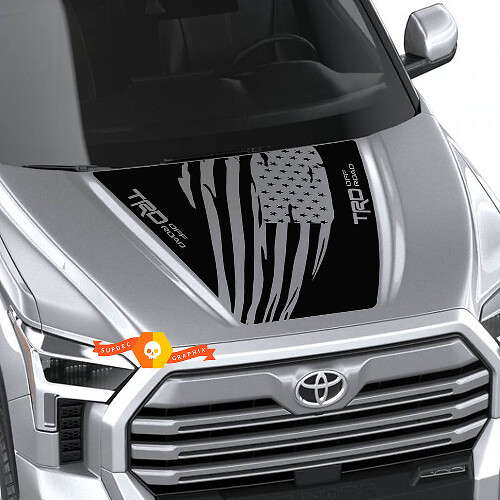 Nieuwe Toyota Tundra 2022 motorkap TRD SR5 VS-vlag Wrap Decal Sticker Graphics SupDec Design
