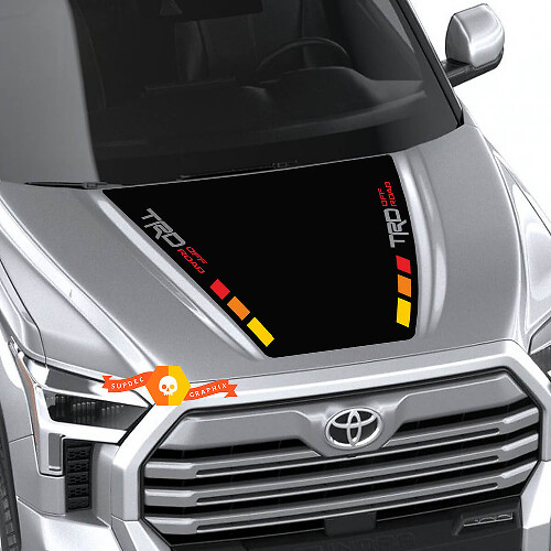 Nieuwe Toyota Tundra 2022 Hood TRD SR5 Off Road Vintage Strepen Wrap Decal Sticker Graphics SupDec Design
