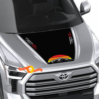 Nieuwe Toyota Tundra 2022 Hood TRD SR5 Vintage Sunset Wrap Decal Sticker Graphics SupDec Design
