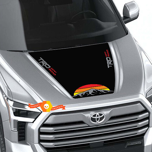 TRD Vintage Sunset Mountain Motorkap Vinyl Decal Sticker voor Toyota Tundra 2022