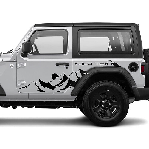 2 Nieuwe JEEP Wrangler Deur Decal Sticker Maan Bergen zij Graphics Decal Sticker
