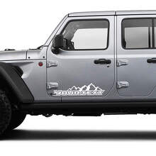 Aangepaste tekst bergen deur vinyl grafische sticker voor Jeep Gladiator 2