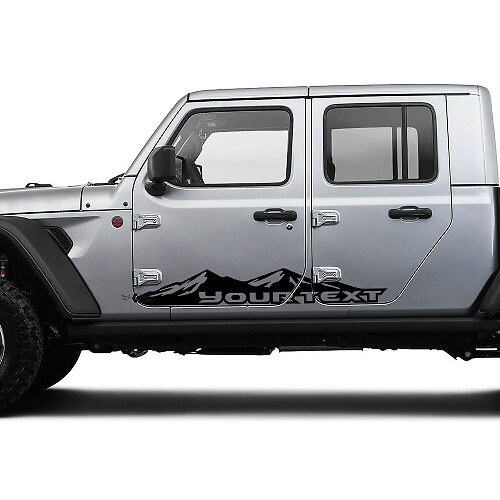 Mountains Grote Aangepaste Tekst Deur Vinyl Grafische Decal Sticker voor Jeep Gladiator