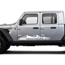 Mountains Grote Aangepaste Tekst Deur Vinyl Grafische Decal Sticker voor Jeep Gladiator 2
