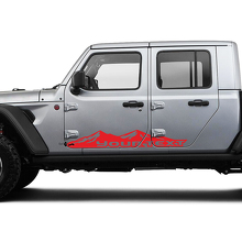 Mountains Grote Aangepaste Tekst Deur Vinyl Grafische Decal Sticker voor Jeep Gladiator 3