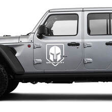 Spartan Helm Deur Vinyl Stickers voor Jeep Wrangler of Gladiator_2