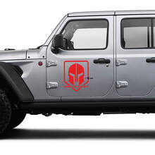 Spartan Helm Deur Vinyl Stickers voor Jeep Wrangler of Gladiator_3