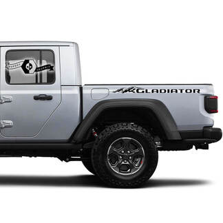 Paar Jeep Gladiator Bed Mountains Vinyl Graphics Decal Sticker
