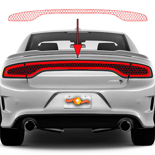 Honeycomb Achterste Achterlicht Vinyl Sticker voor Dodge Charger