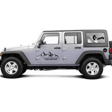 2 Nieuwe JEEP Wrangler Unlimited Door Decal Sticker 4x4 off-road Mountains side Graphics Decal Sticker
 2