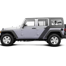 2 Nieuwe Jeep Wrangler Stripe met Tyre Track Door Side Graphics Decal Sticker 2