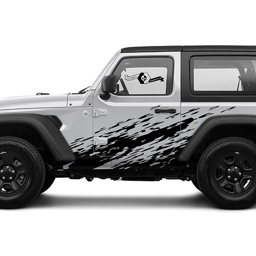 Modderspet Zijdeur Vinyl Decal Kit voor Jeep Wrangler