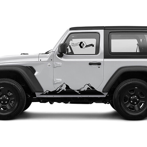 2 Nieuwe JEEP Wrangler Rocker Panel Decal Sticker Bergen zijde Grafische Decal Sticker
