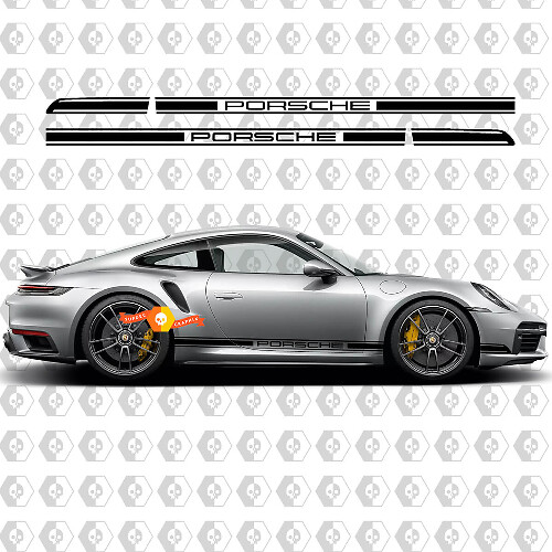 Porsche 911 718 Tycan Turbo Zijstrepen Kit Decal Sticker
