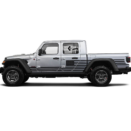 Paar Jeep Gladiator Deuren USA Vlag Vinyl Graphics Decal Sticker
