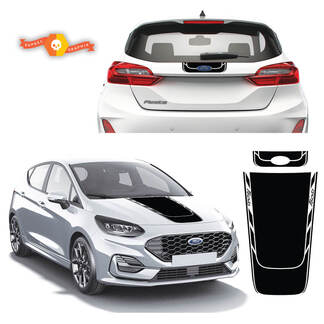 Vinyl sticker op motorkap en kofferbak Fiesta-logo compatibel met Ford Fiesta 2019 - 2022
