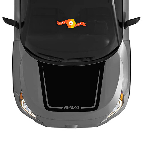 RAV4-logo Zwarte stijl motorkap vinyl decal sticker voor Toyota RAV4 2019-2022