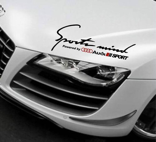 Sports Mind Powered by Audi Motorkap Vinyl Decal Sticker voor Audi A8