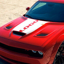 Blackout-stijl op maat gemaakte logo motorkap vinyl sticker voor Dodge Challenger 2015-2021_2
