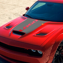 Blackout-stijl op maat gemaakte logo motorkap vinyl sticker voor Dodge Challenger 2015-2021_3