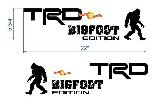 TRD Bigfoot Edition zijdelingse vinylsticker voor Toyota Tacoma Tundra