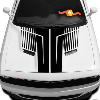 Dodge Challenger 2015 - 2021 Hood Vinyl Decal Sticker Stripe Graphic - rooster
