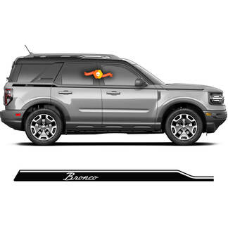 Paar Bronco Retro Doors Thin Up Accent Line Trim 4-deurs Side Stripe Decals Stickers voor Ford Bronco 2021
