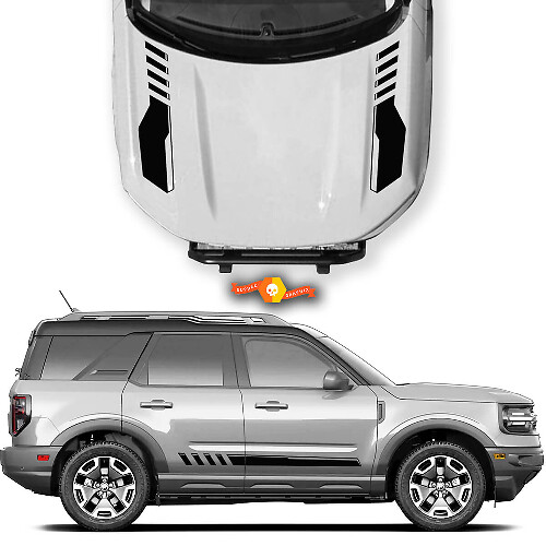 Accent motorkap- en zijstrepen vinyl decal kit voor Musclecar horse 2021-2022