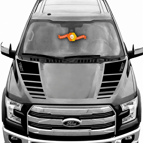 TEXT Louver Spear Paar Motorkap Vinyl Decal Sticker voor Ford F-150 2016-2021