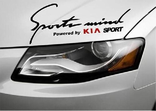 Sports Mind Powered by Kia Motorkap Vinyl Sticker Set Voor Kia Auto's