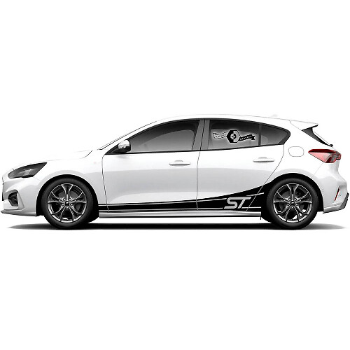Paar Ford Focus ST 2017 - 2022 ST-Line EcoBoost Stripe Rocker panel Vinyl Decal Sticker Graphic
